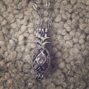 🍍Pineapple Necklace with Pink Pearl